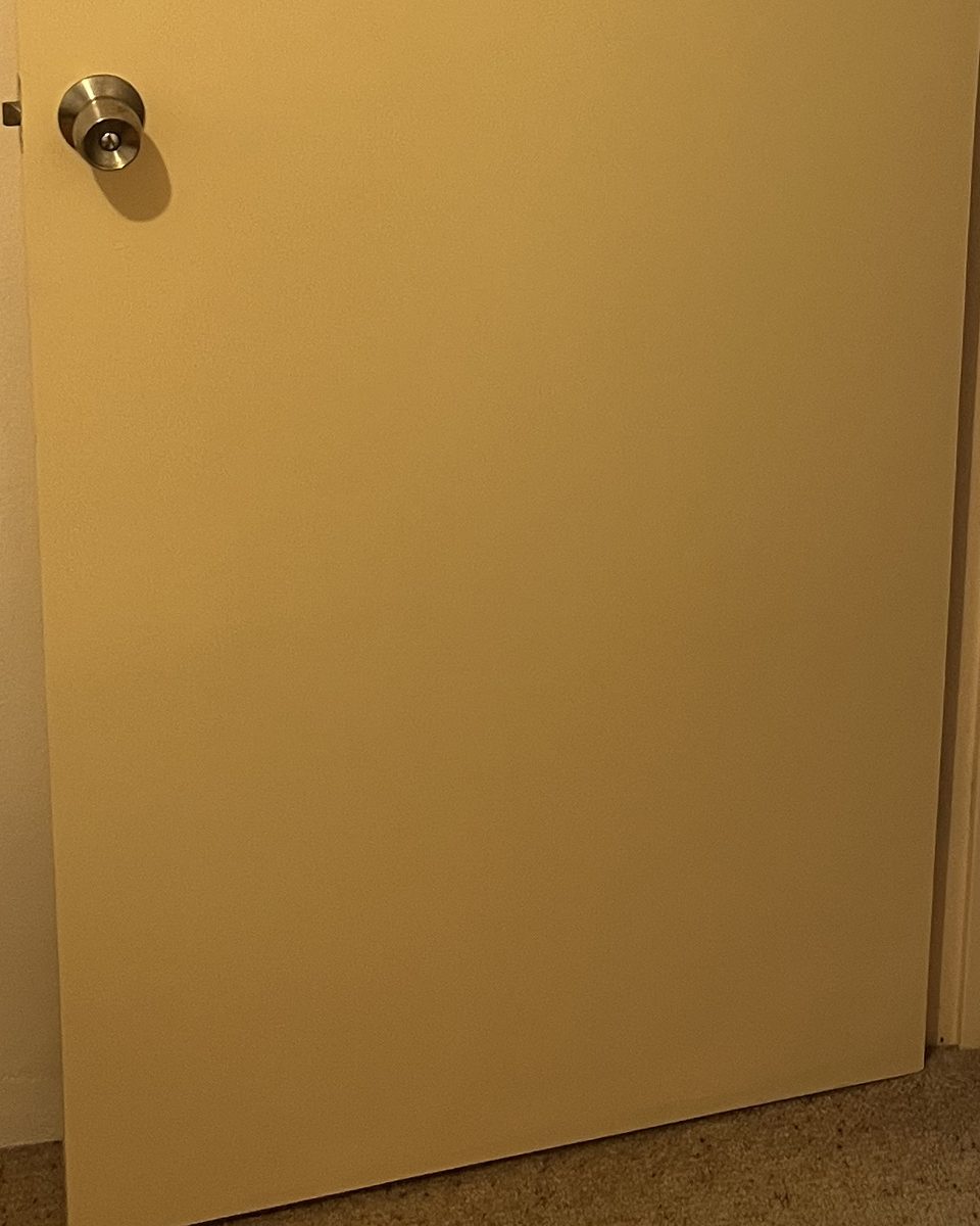 The new bedroom door hung and fitted