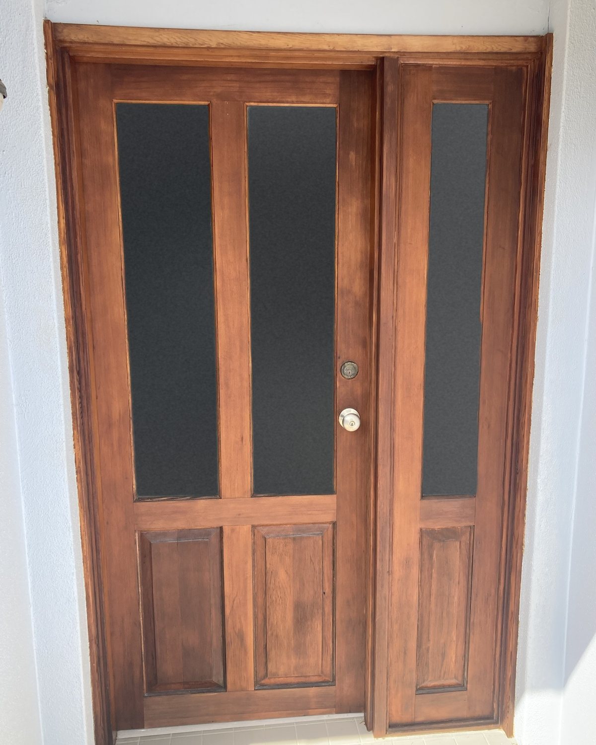 The same front door sanded back and oiled